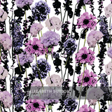 Purple & Black Floral Garden