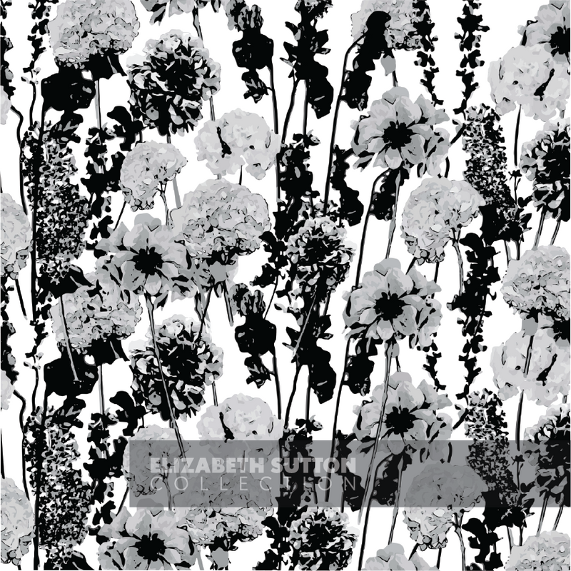 Greyscale Floral Garden